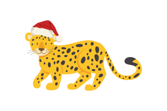 Animals Tiger Wearing Christmas Hats: A Festive Graphic for Brands
