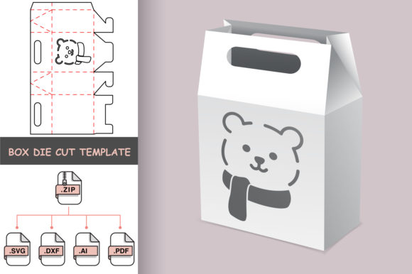 Bag with Stenciled Bear Die Cut: A Versatile Print Template for Graphics