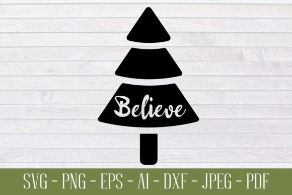 Believe Christmas Tree SVG: Graphics & Illustrations Review