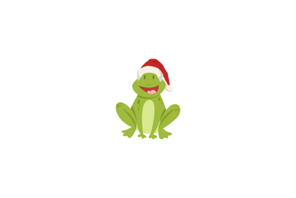 Charming Animals Frog Wearing Christmas Hats Graphics