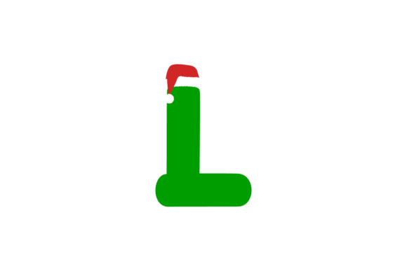 Christmas Hat - Alphabet Green Font L: Festive Graphics for Local Brands