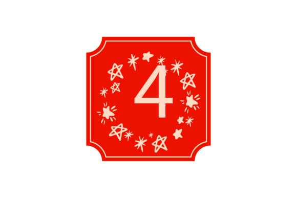 Christmas Stickers Star Number 4: A Festive Graphic for Local Brands
