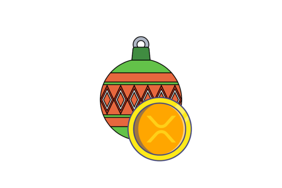 Cryptocurrency XRP Christmas: A Festive Graphic Design Asset