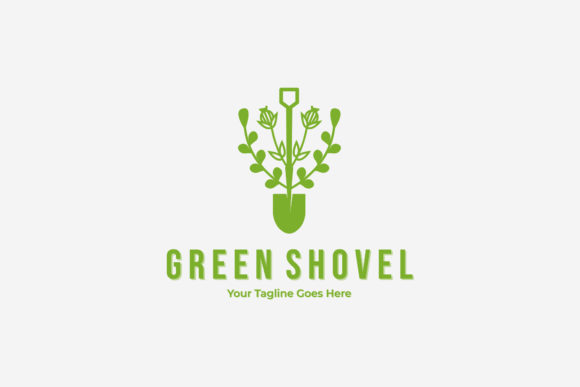 Flat Shovel Digger Garden Vintage Logo for Graphics and Logos
