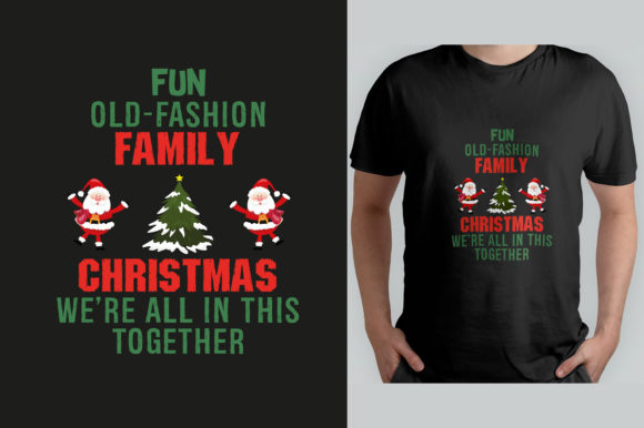 FUN OLD-FASHION FAMILY CHRISTMAS: A Versatile Graphic for Print