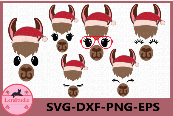 Llama Face Christmas: Charming Graphics for Festive Projects