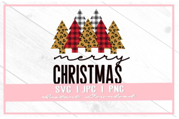 Merry Christmas Trees Plaid Sublimation Graphics