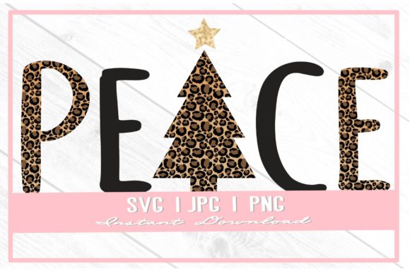 Peace Animal Print Leopard Christmas SVG Graphics