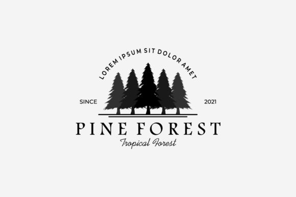Pine Forest Outdoor Wild Logo Vintage: A Versatile Graphics and Logos Asset
