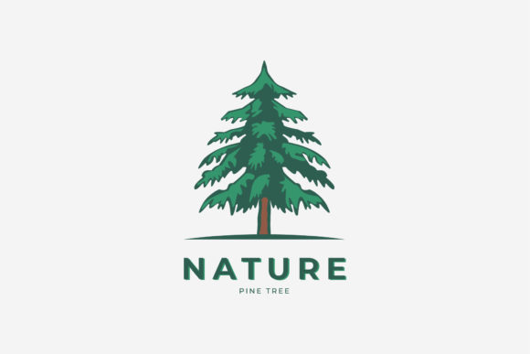 Pine Tree Logo Icon: A Vintage Embroidery Design