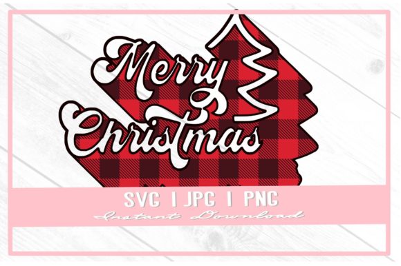 Red Plaid Retro Christmas Graphics for Branding