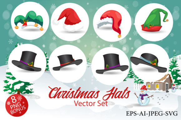 Santa Claus Hat Set for Festive Embroidery